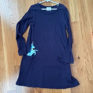 Hanna Anderson Girls Dress with Unicorn Pocket